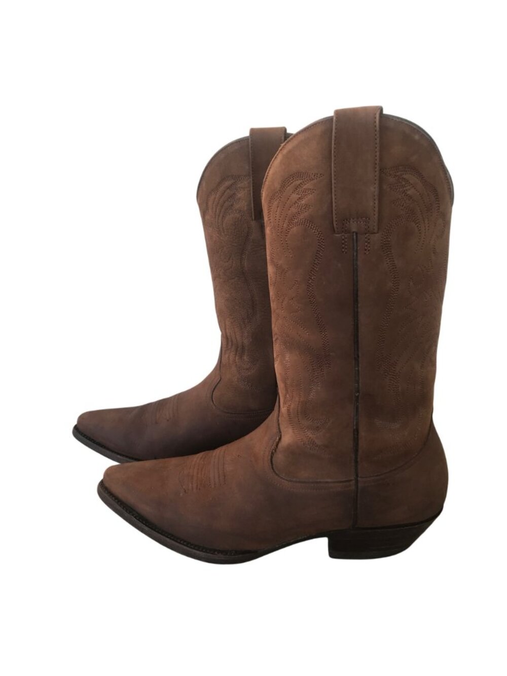 Brito Vaquero Mens Brown Nubuck Leather Cowboy Western Boots 8.5 - Picture 2 of 13